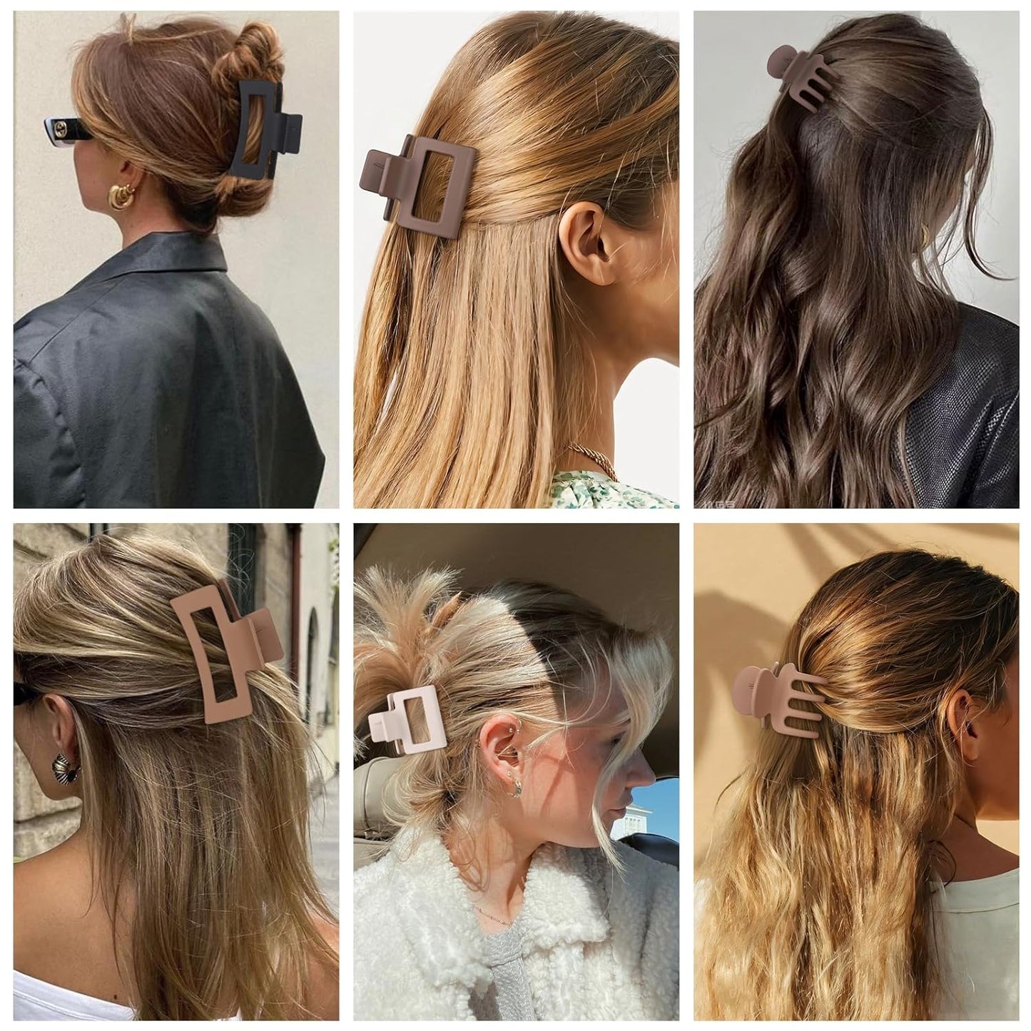Stylish Matte Hair Clips Set