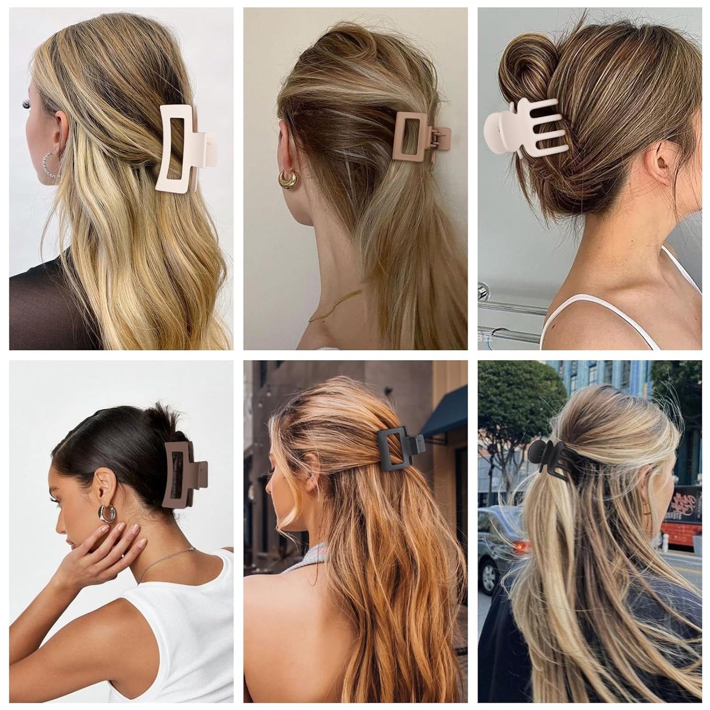 Stylish Matte Hair Clips Set