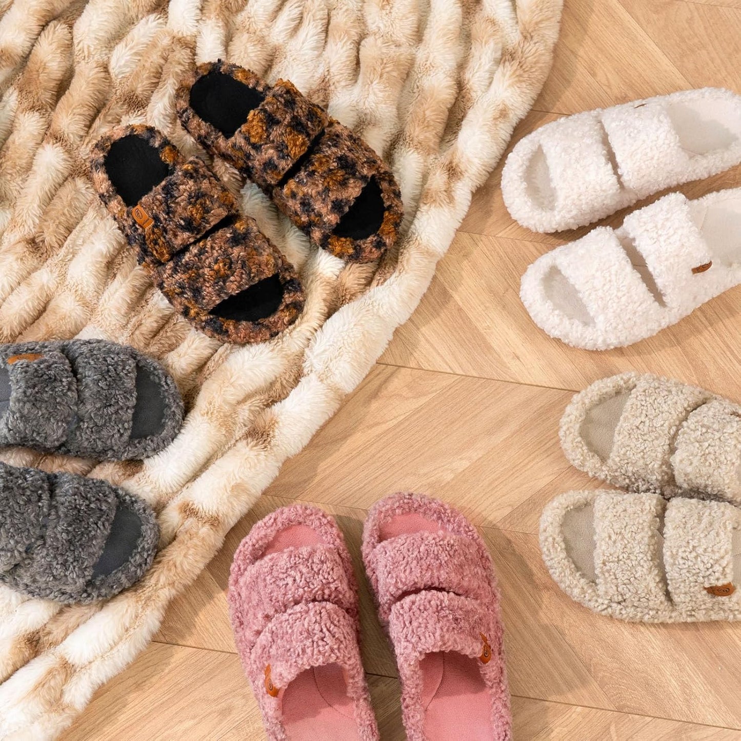 Cozy Open-Toe Memory Slippers