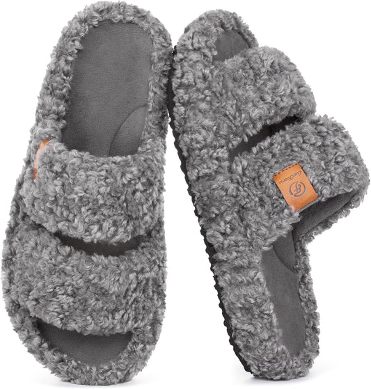 Pantuflas cómodas de memory foam con puntera abierta