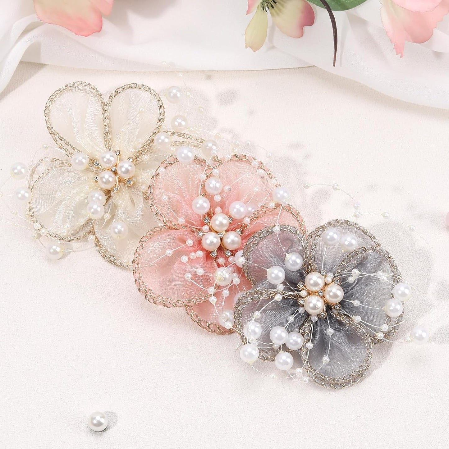 Charming Pearl Flower Hair Clips