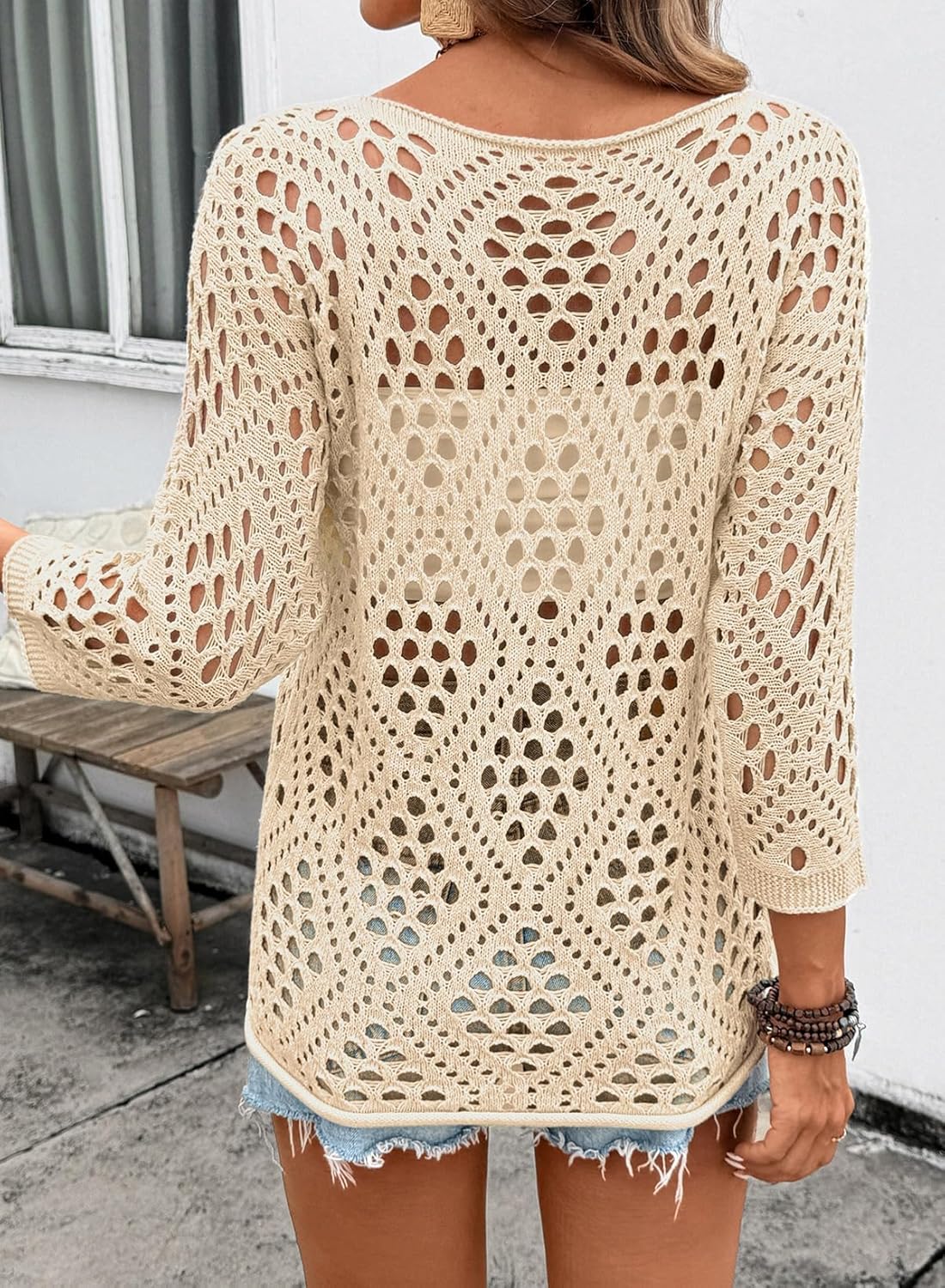 Pareo de ganchillo elegante para el verano
