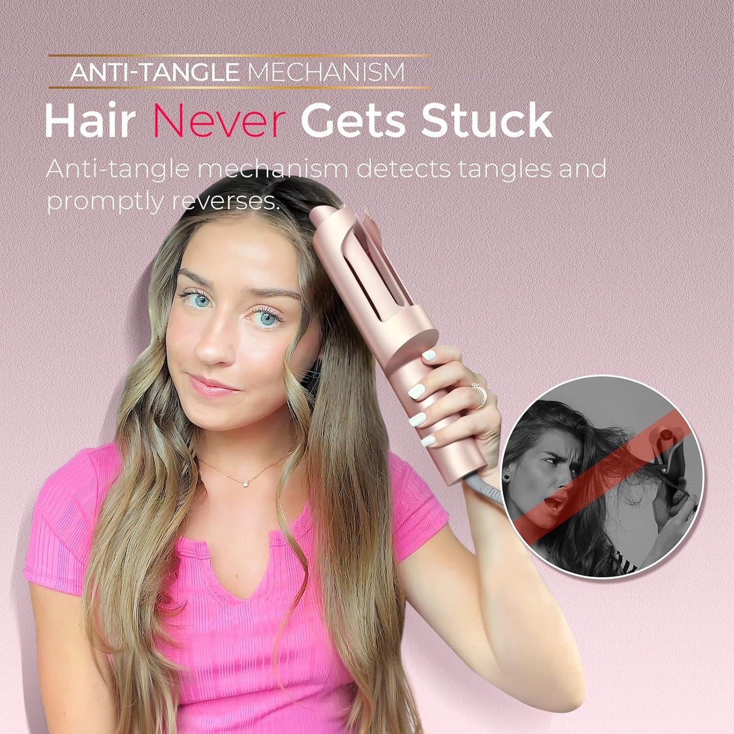 Tenacilla rizadora Glam Curls sin esfuerzo
